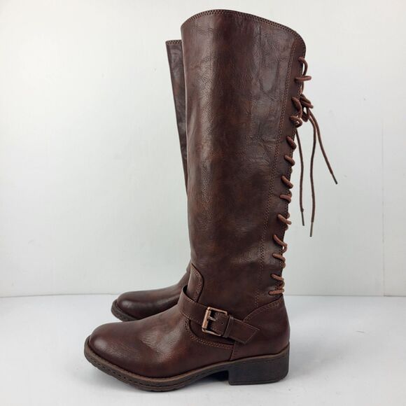 Eurosoft by SOFFT Carlen Lace-Up Knee High Boot Brown Leather Size 7M - Picture 3 of 13